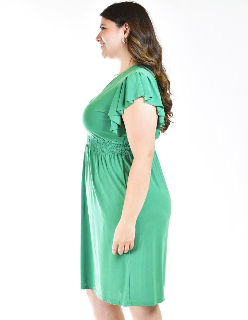 Vestido a la rodilla casual escote v para mujer 6