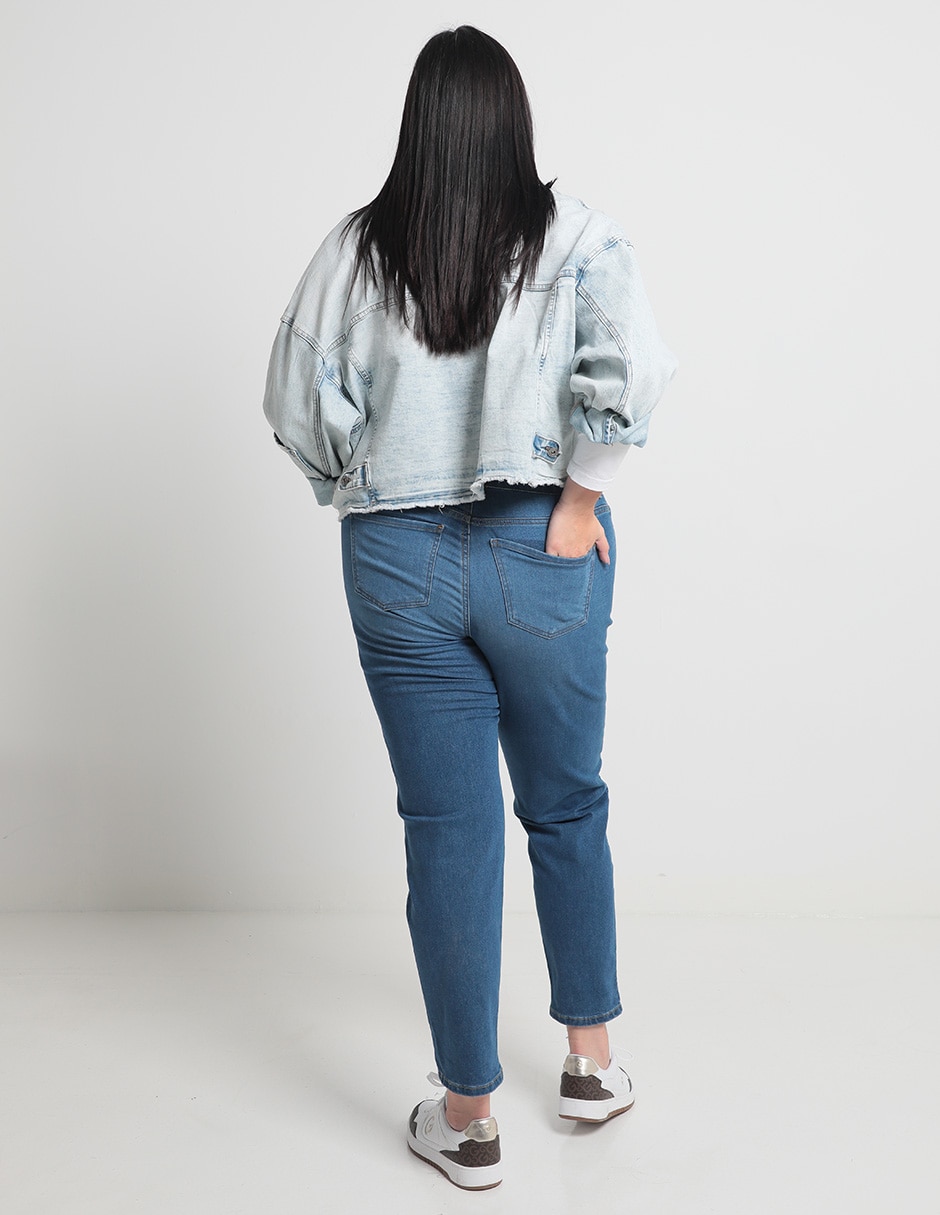 Jeans mom corte cintura para mujer 2