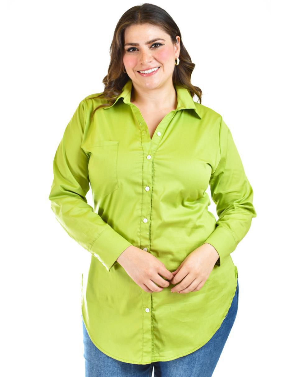 Blusa camisera manga larga para mujer