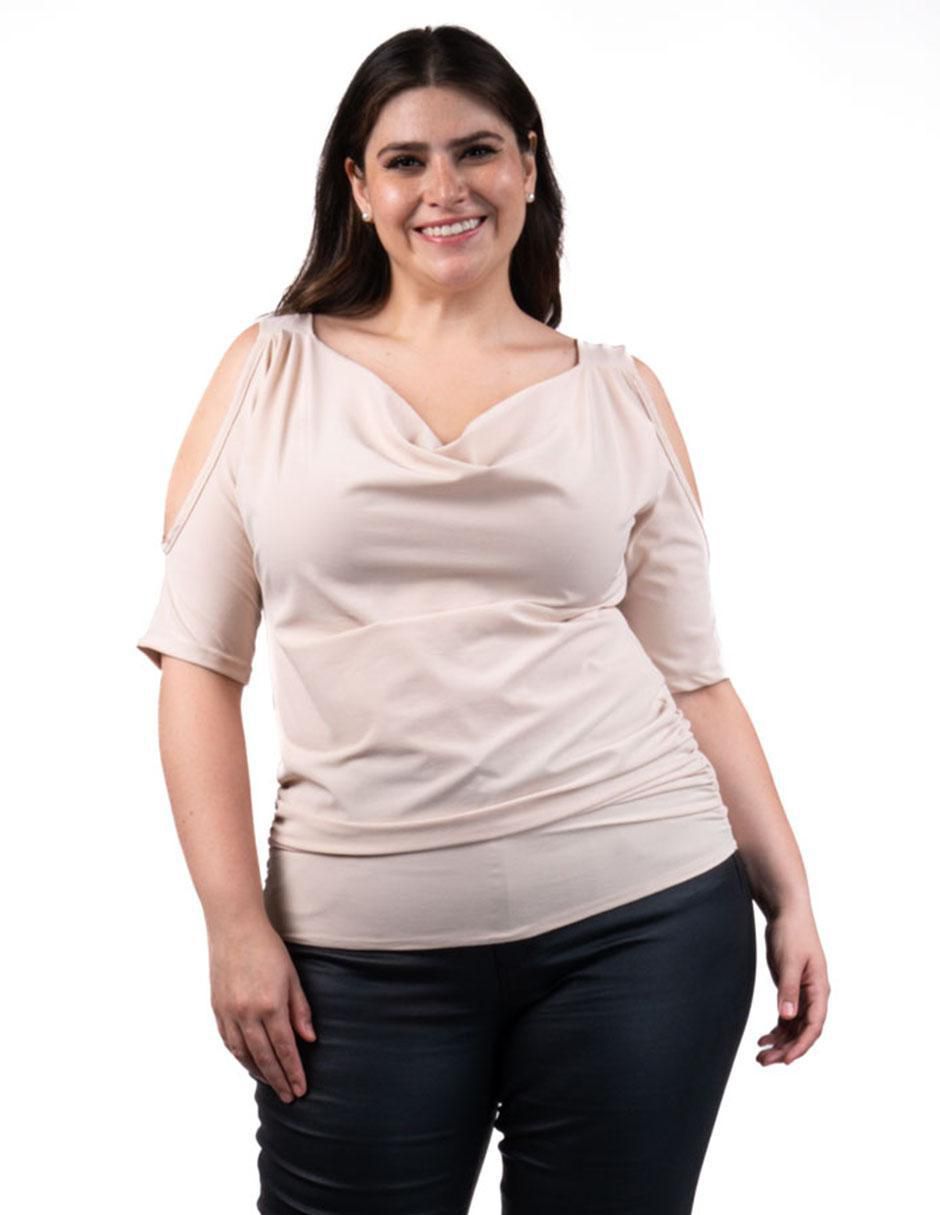Blusa manga al codo para mujer