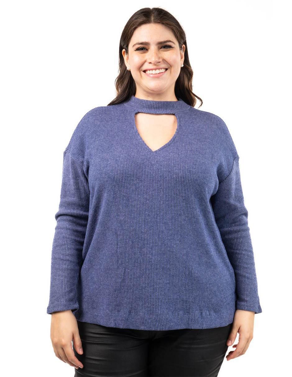 Suéter cuello redondo para mujer 2