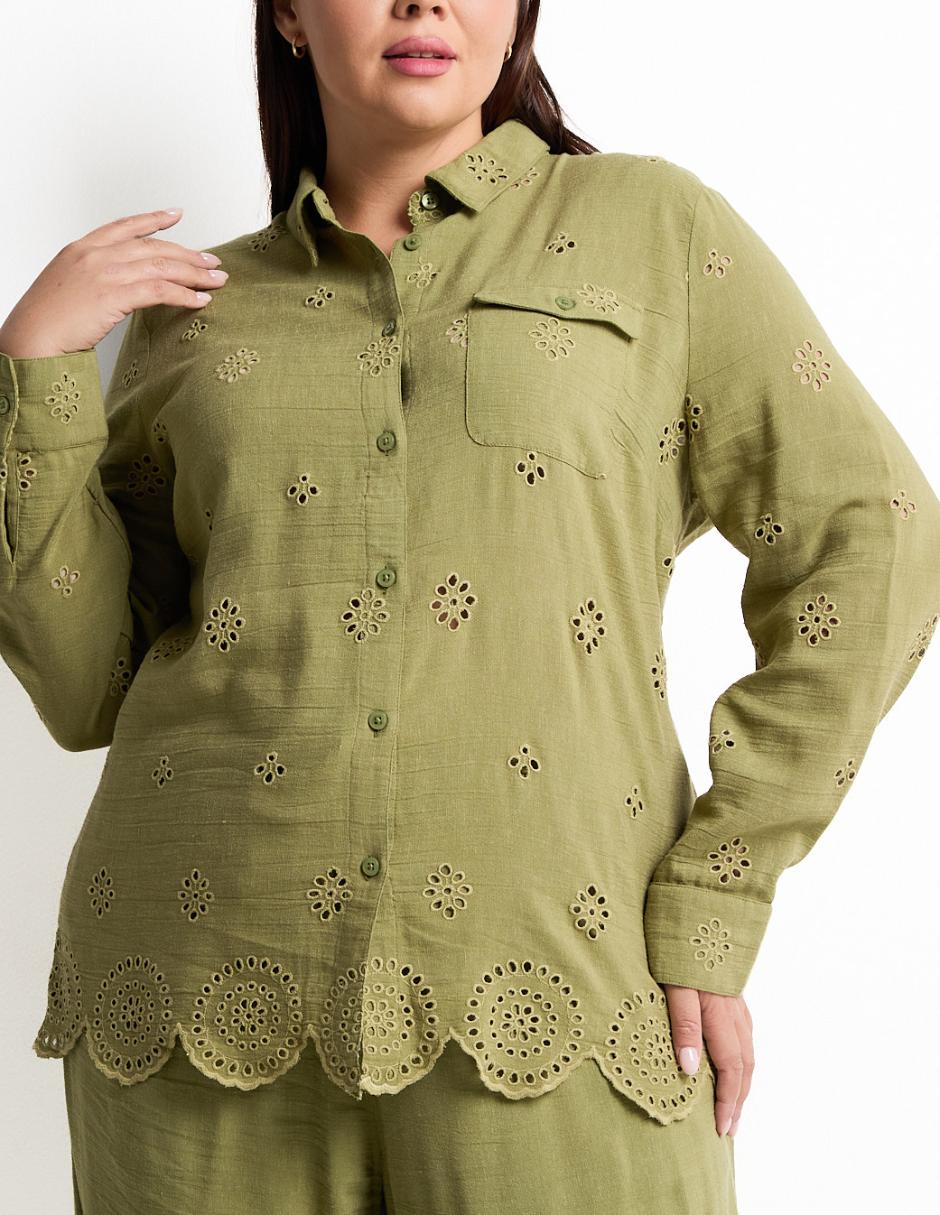 Blusa camisera manga larga para mujer 4