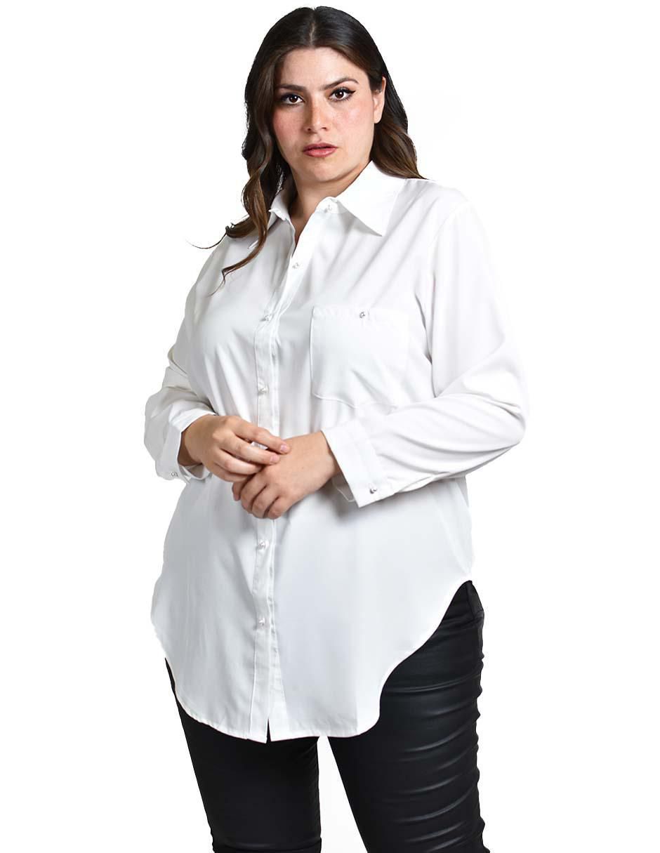 Blusa camisera manga larga para mujer