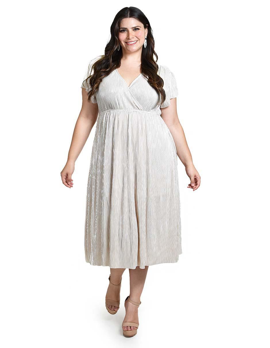 Vestido midi de fiesta escote V Vestido midi de fiesta escote V