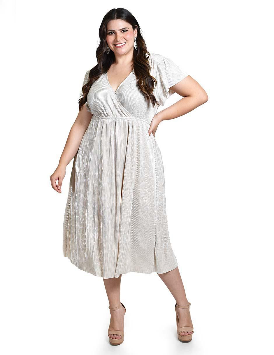 Vestido midi de fiesta escote V 2