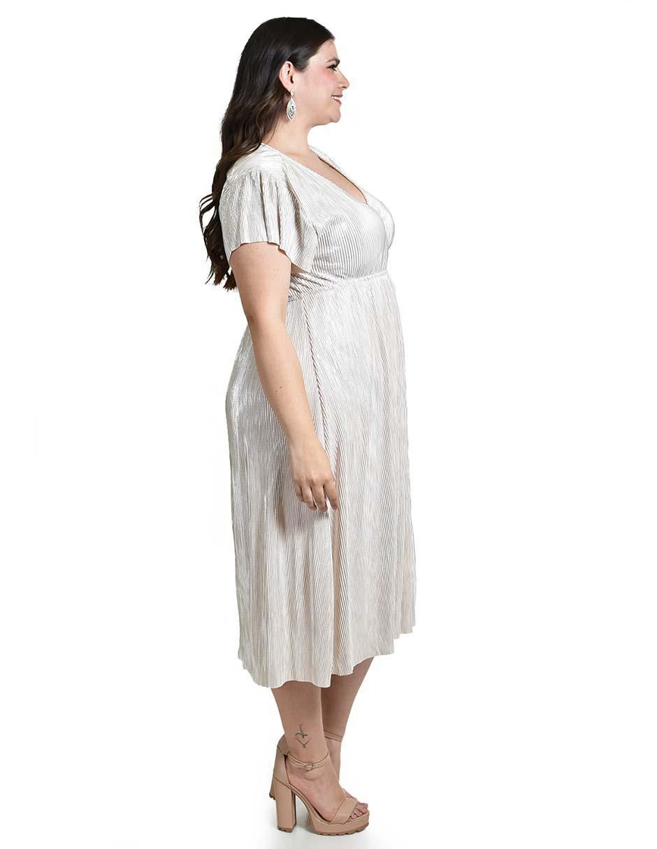 Vestido midi de fiesta escote V 3