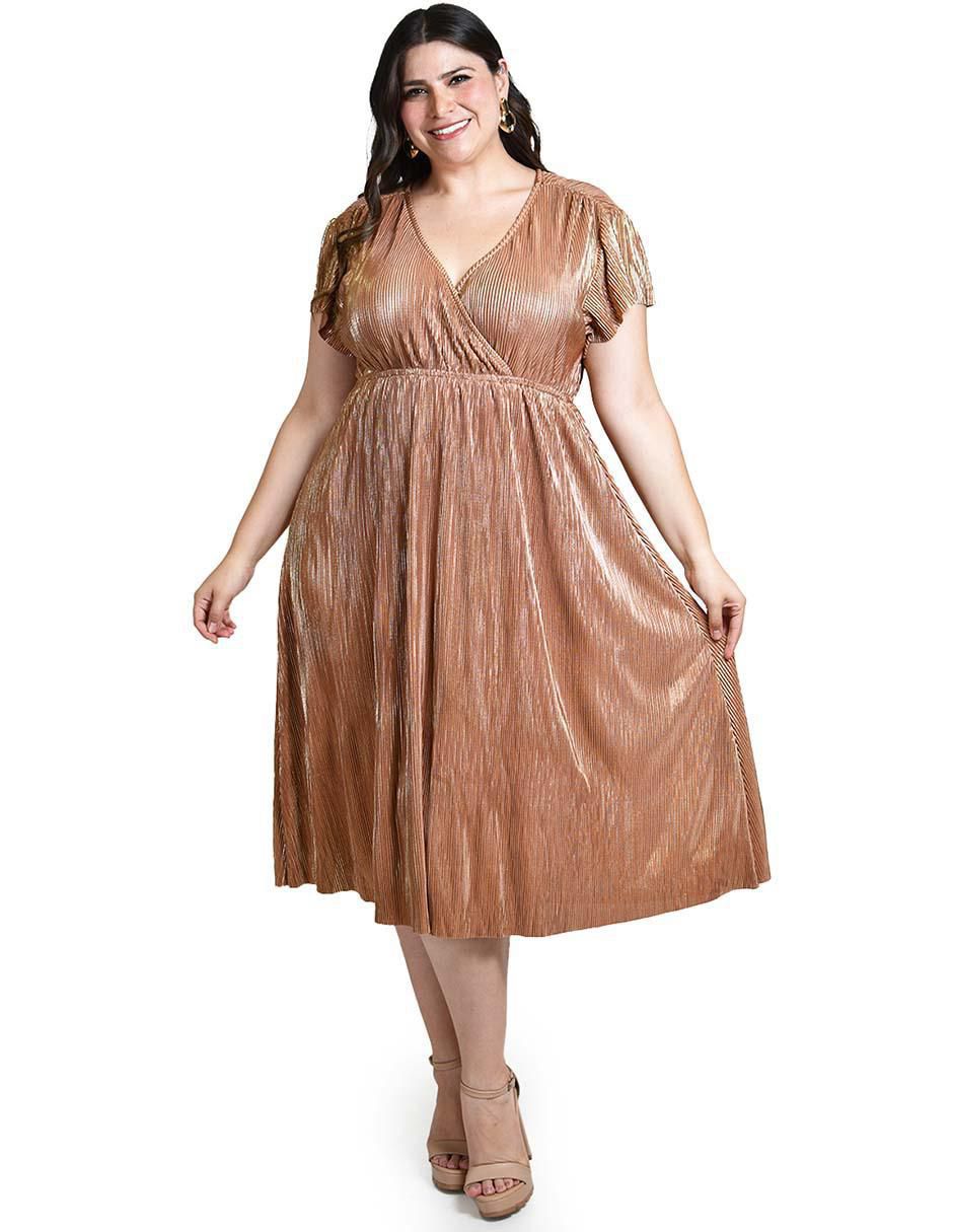 Vestido midi de fiesta escote V 2
