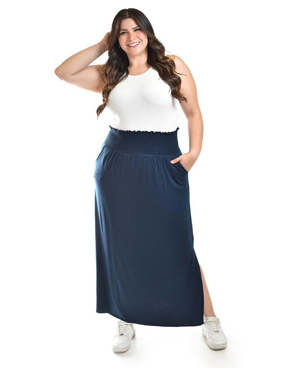 Falda larga roman Fashion a la cintura alta