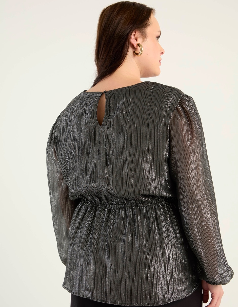 Blusa peplum manga larga para mujer 2