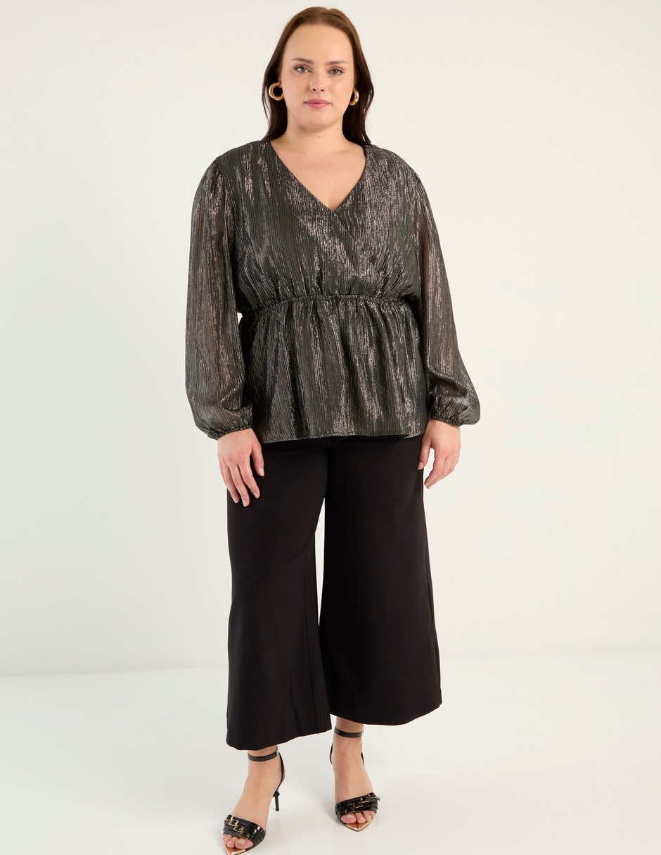 Blusa peplum manga larga para mujer 3