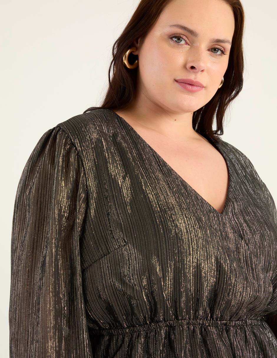 Blusa peplum manga larga para mujer 4