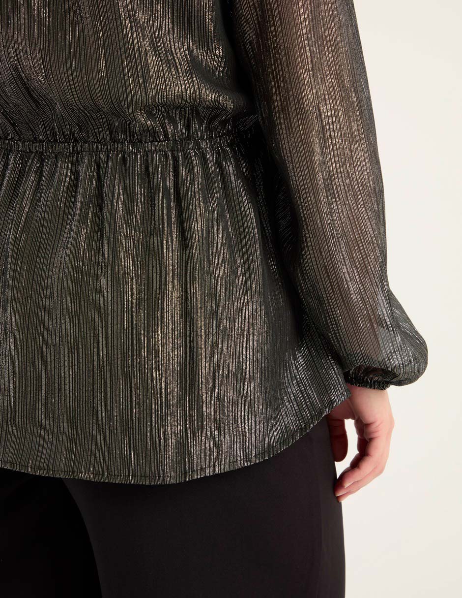 Blusa peplum manga larga para mujer 5