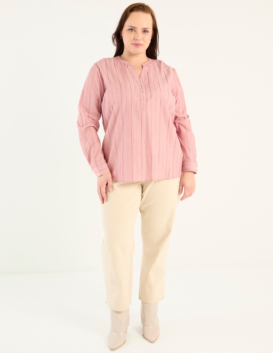 Blusa camisera manga larga para mujer 3