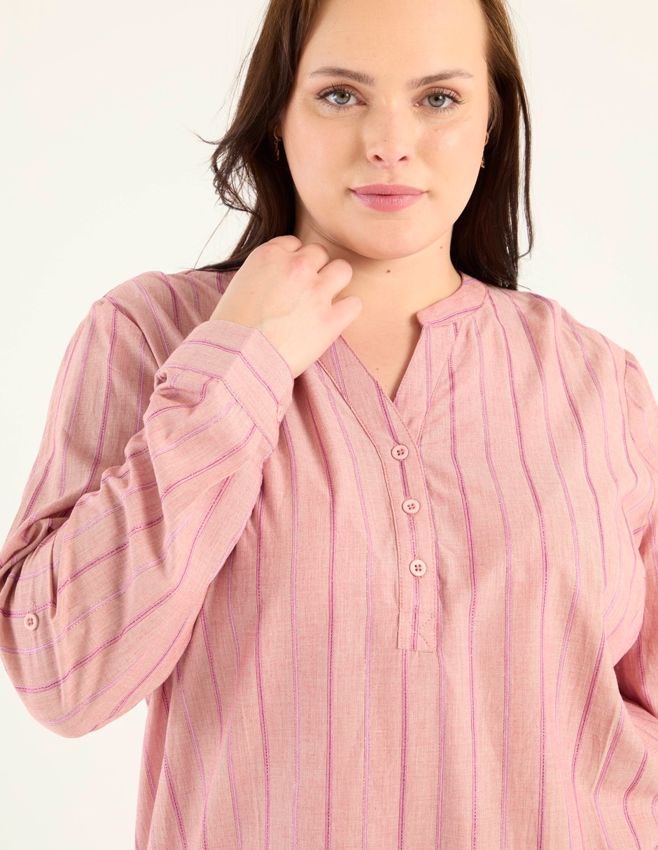 Blusa camisera manga larga para mujer 4