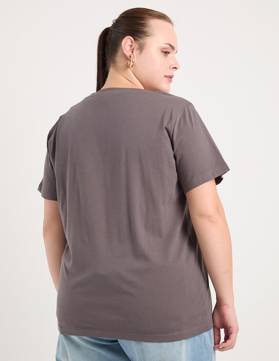 Playera manga corta cuello redondo para mujer 2