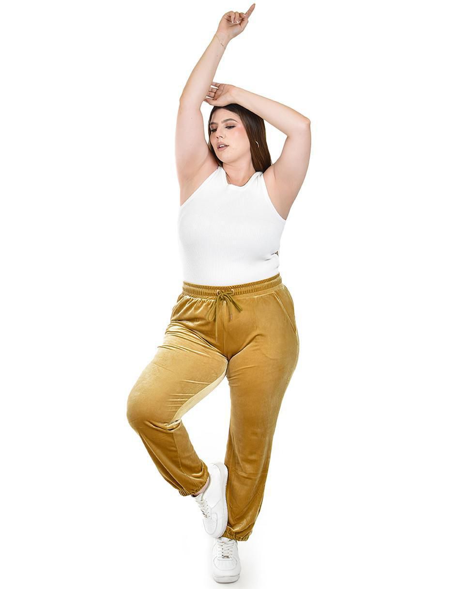 Pants regular con elástico para mujer 5