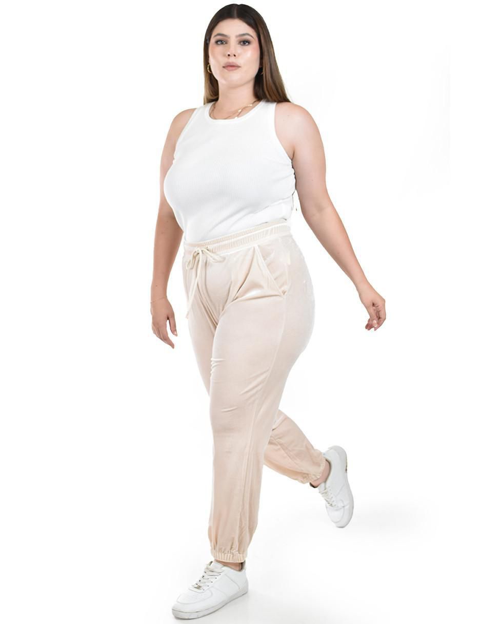 Pants regular con elástico para mujer 3