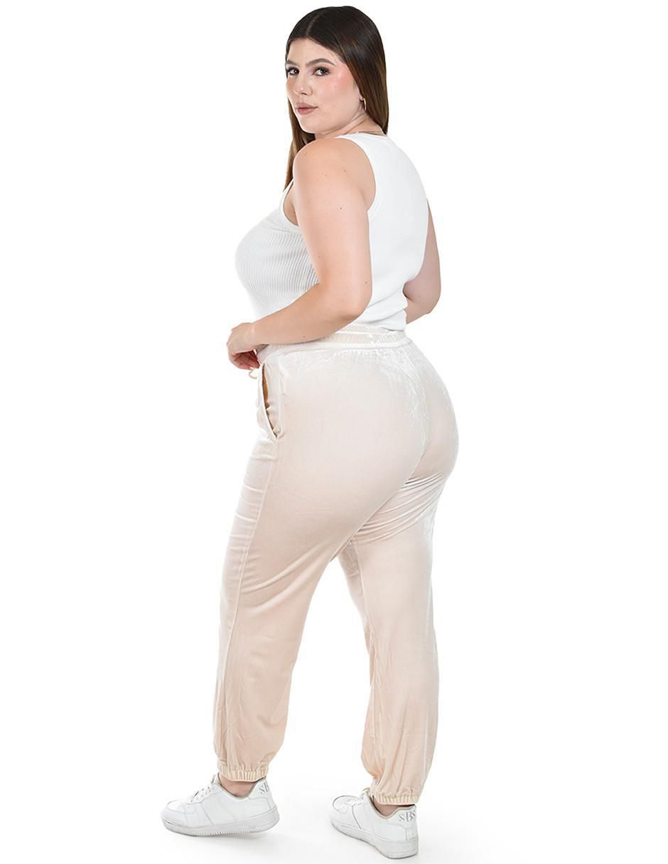 Pants regular con elástico para mujer 4