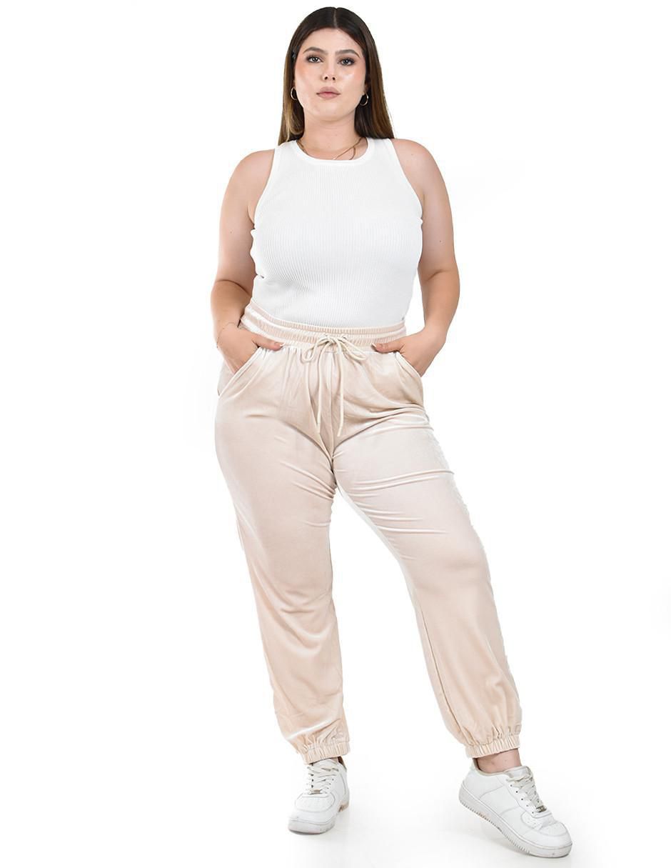 Pants regular con elástico para mujer 5