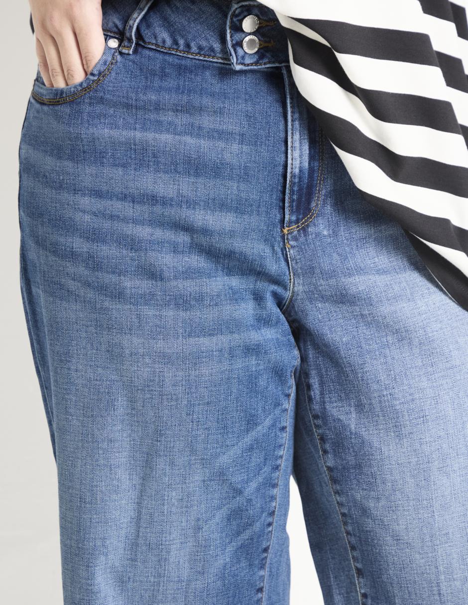 Jeans capri amplio para mujer