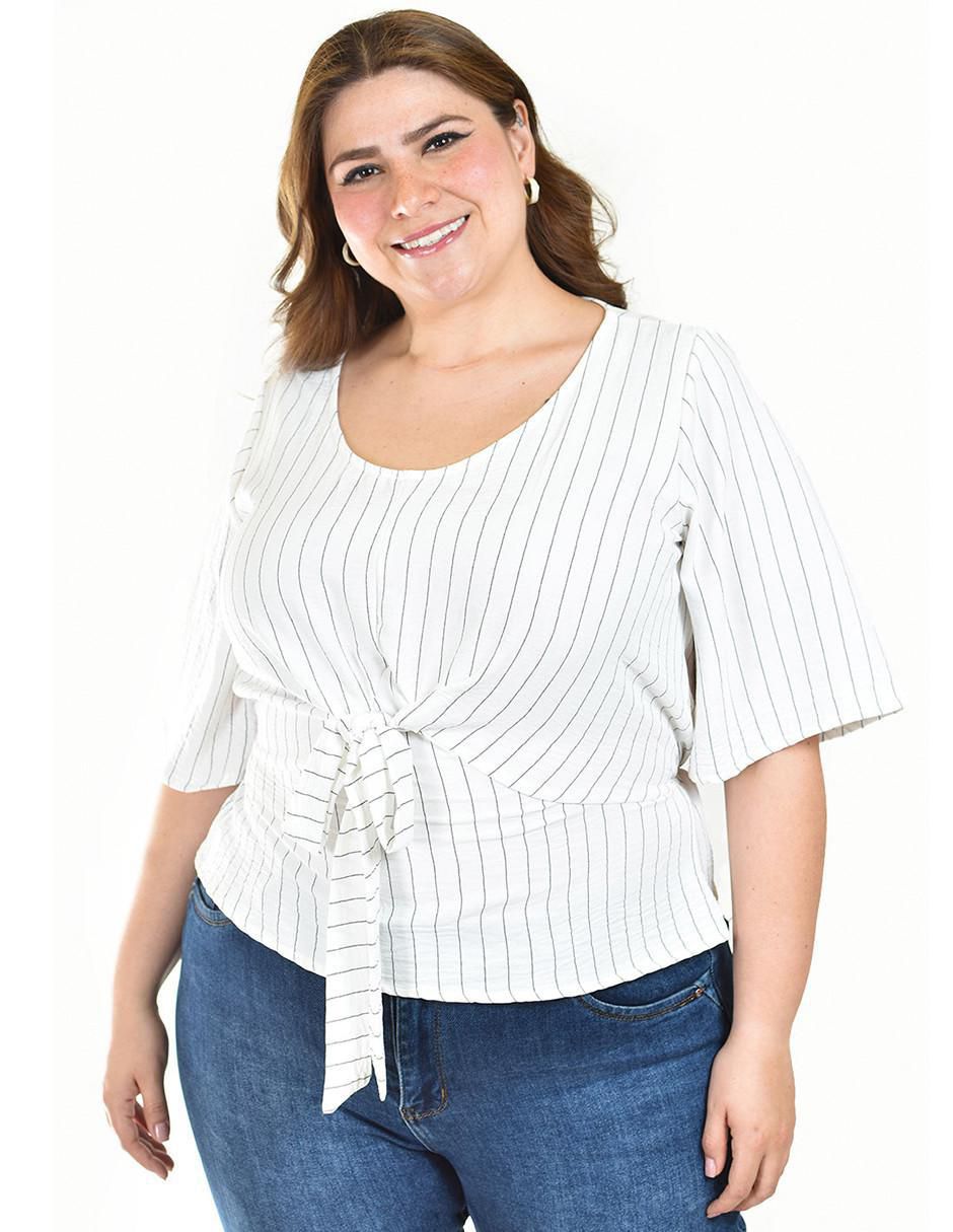 Blusa manga al codo para mujer