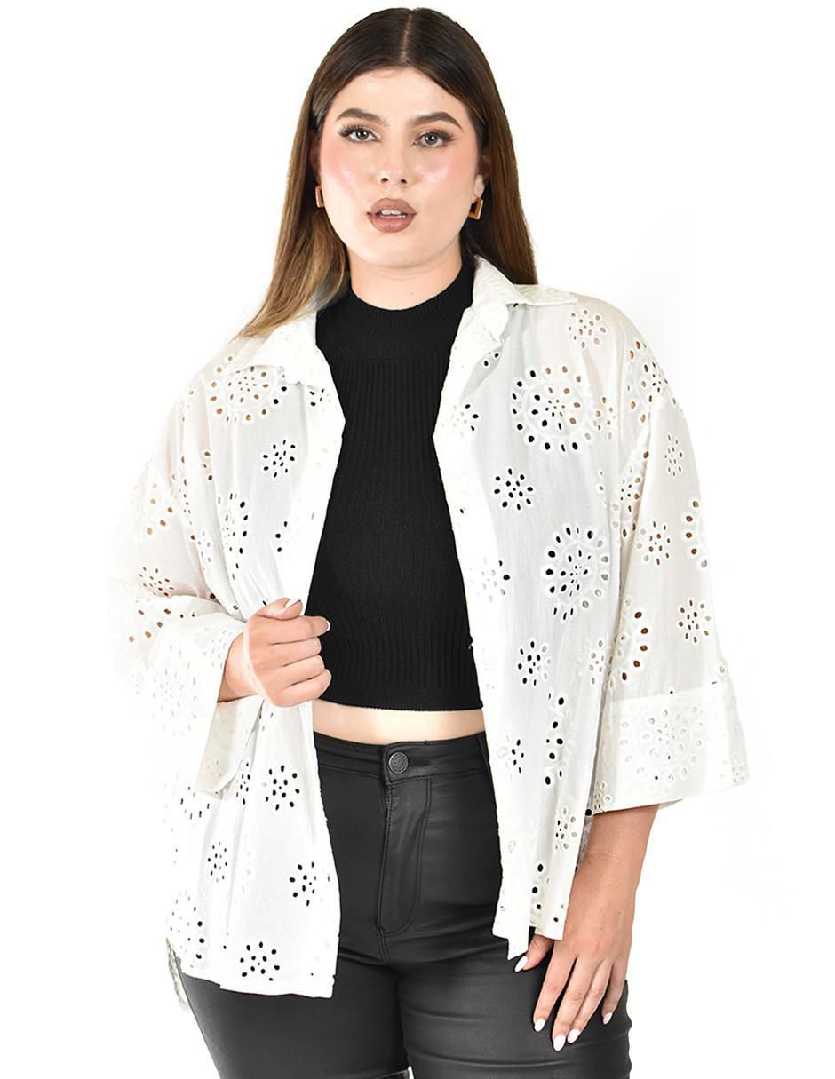 Blusa camisera manga 3/4 para mujer