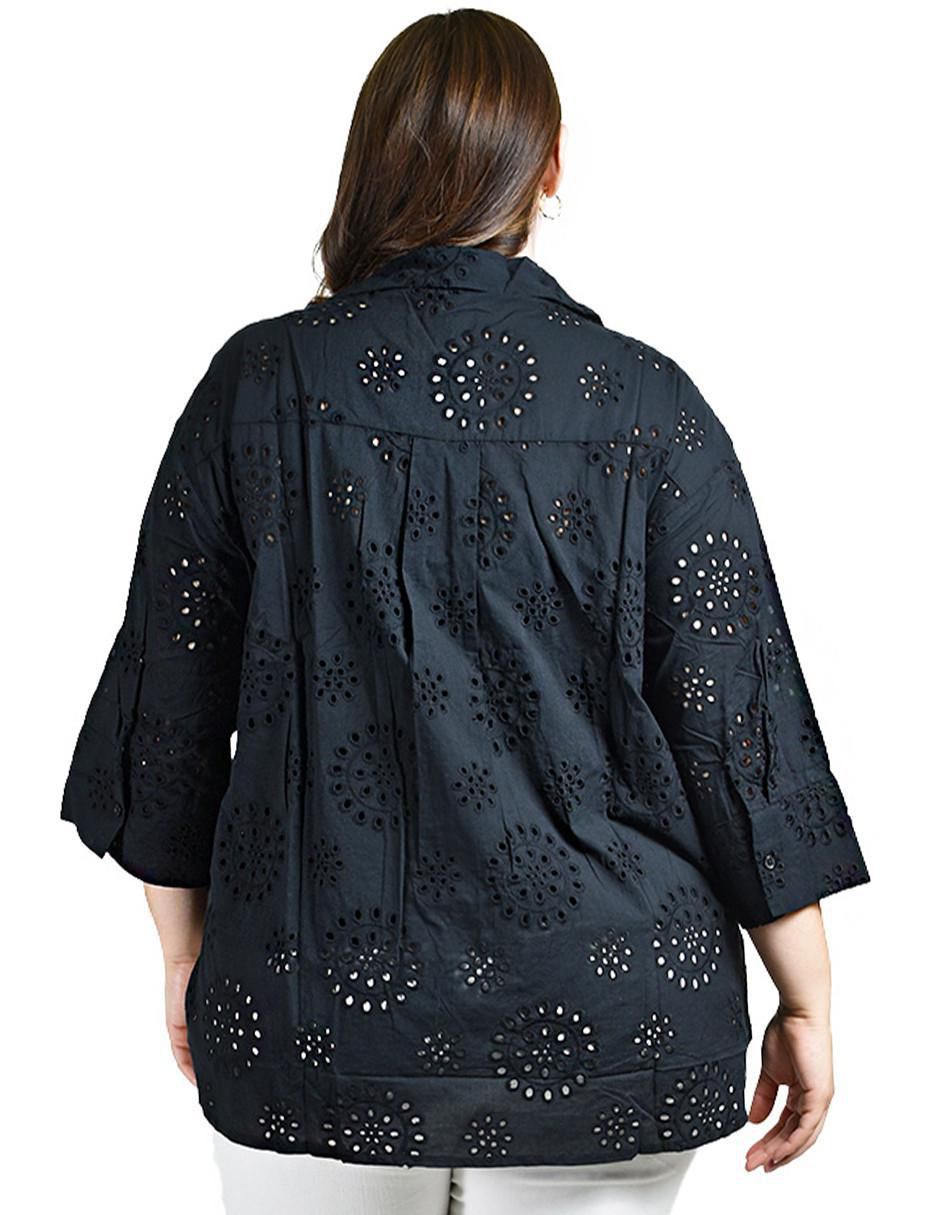 Blusa camisera manga 3/4 para mujer 4
