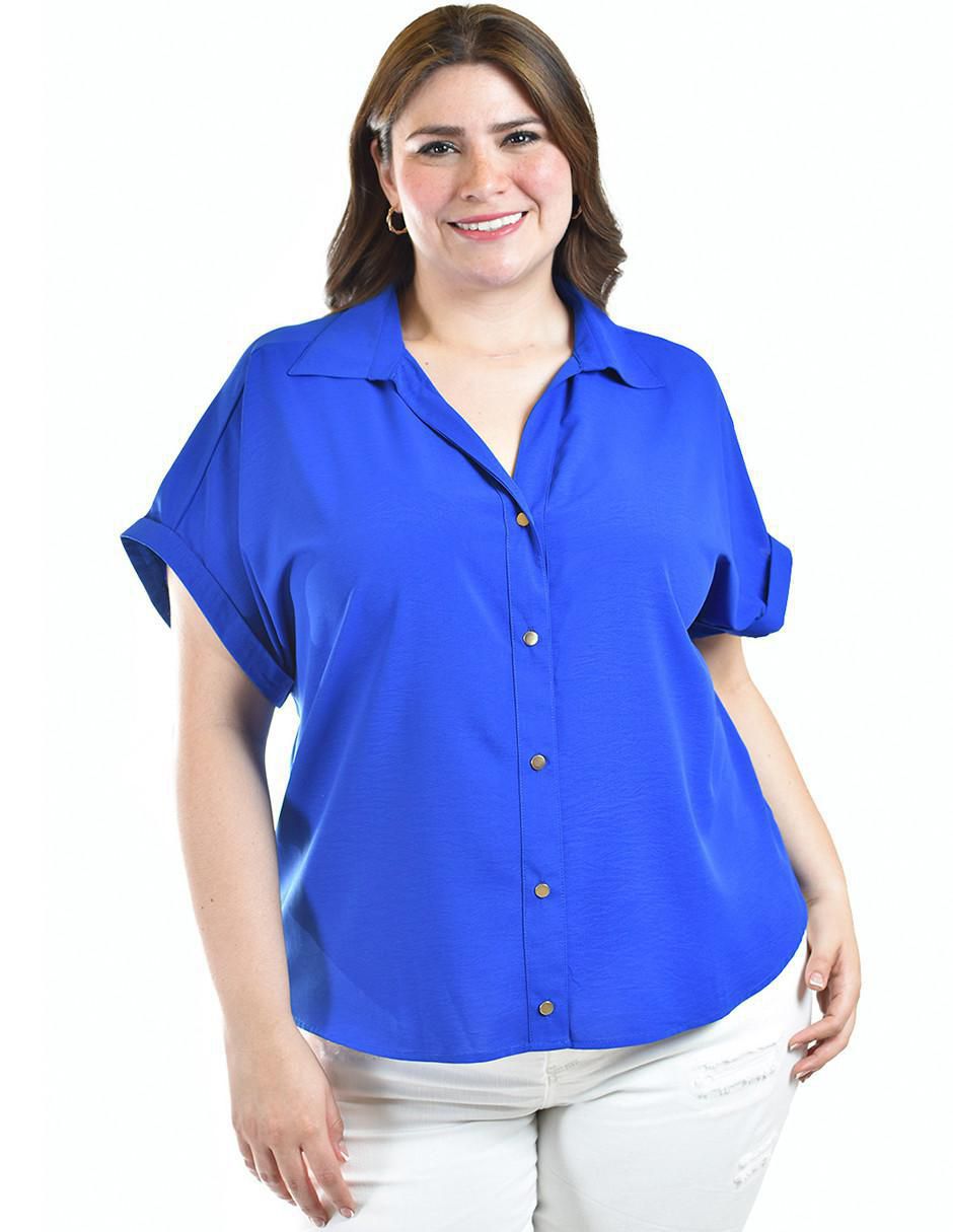 Blusa camisera manga corta para mujer 4