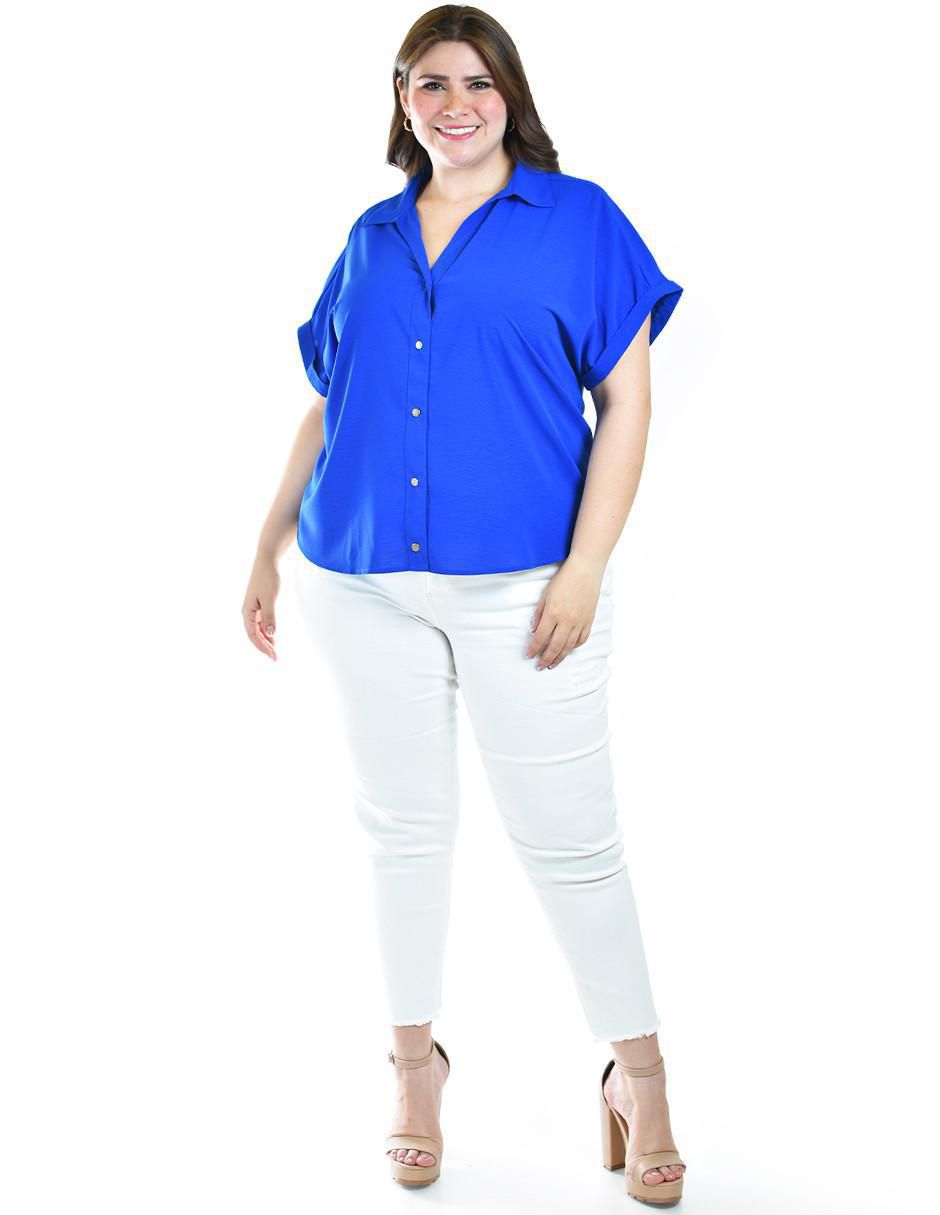 Blusa camisera manga corta para mujer 5