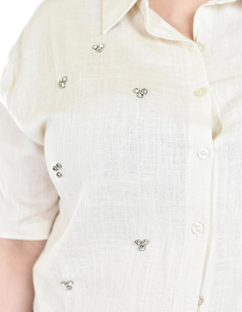 Blusa camisera manga corta para mujer 4