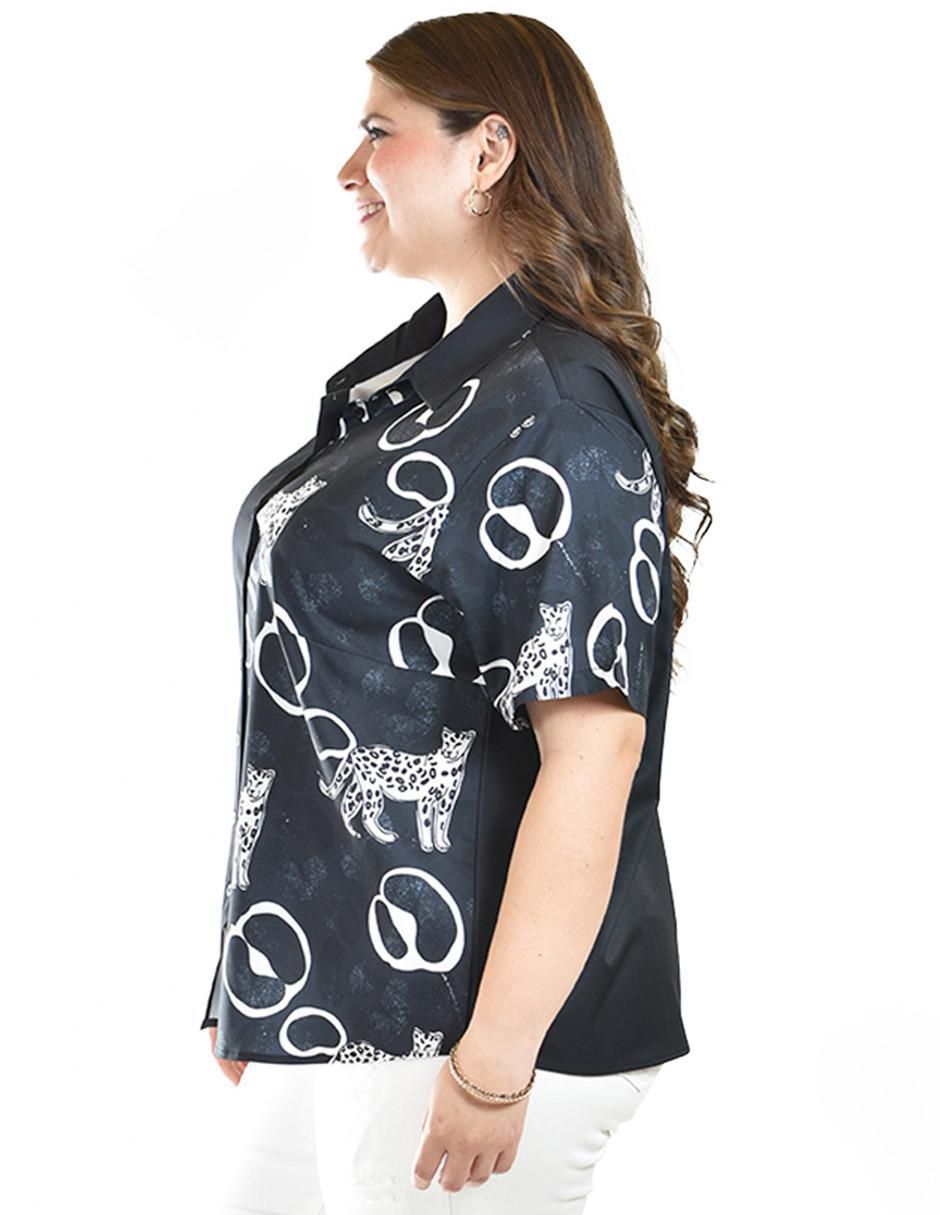 Blusa camisera manga corta para mujer 2