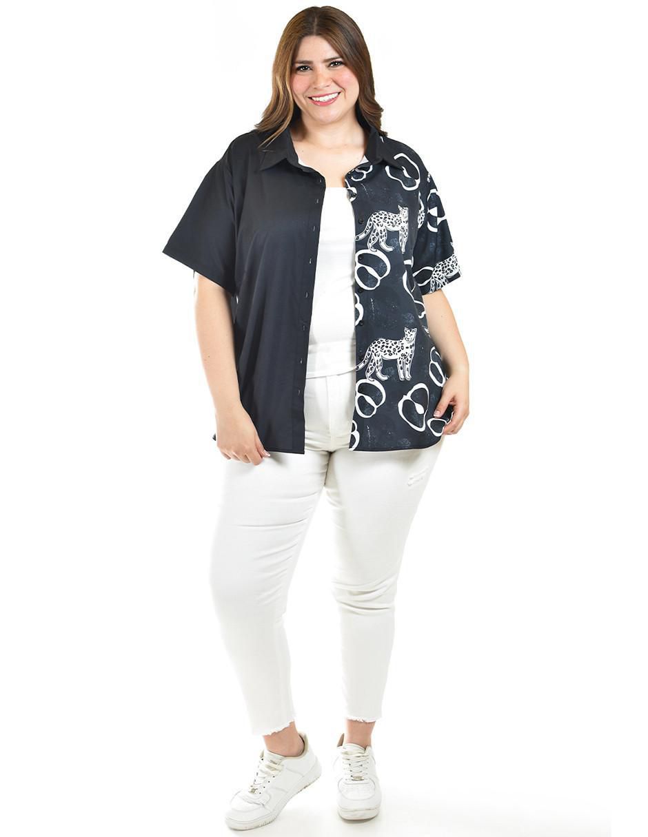 Blusa camisera manga corta para mujer 5