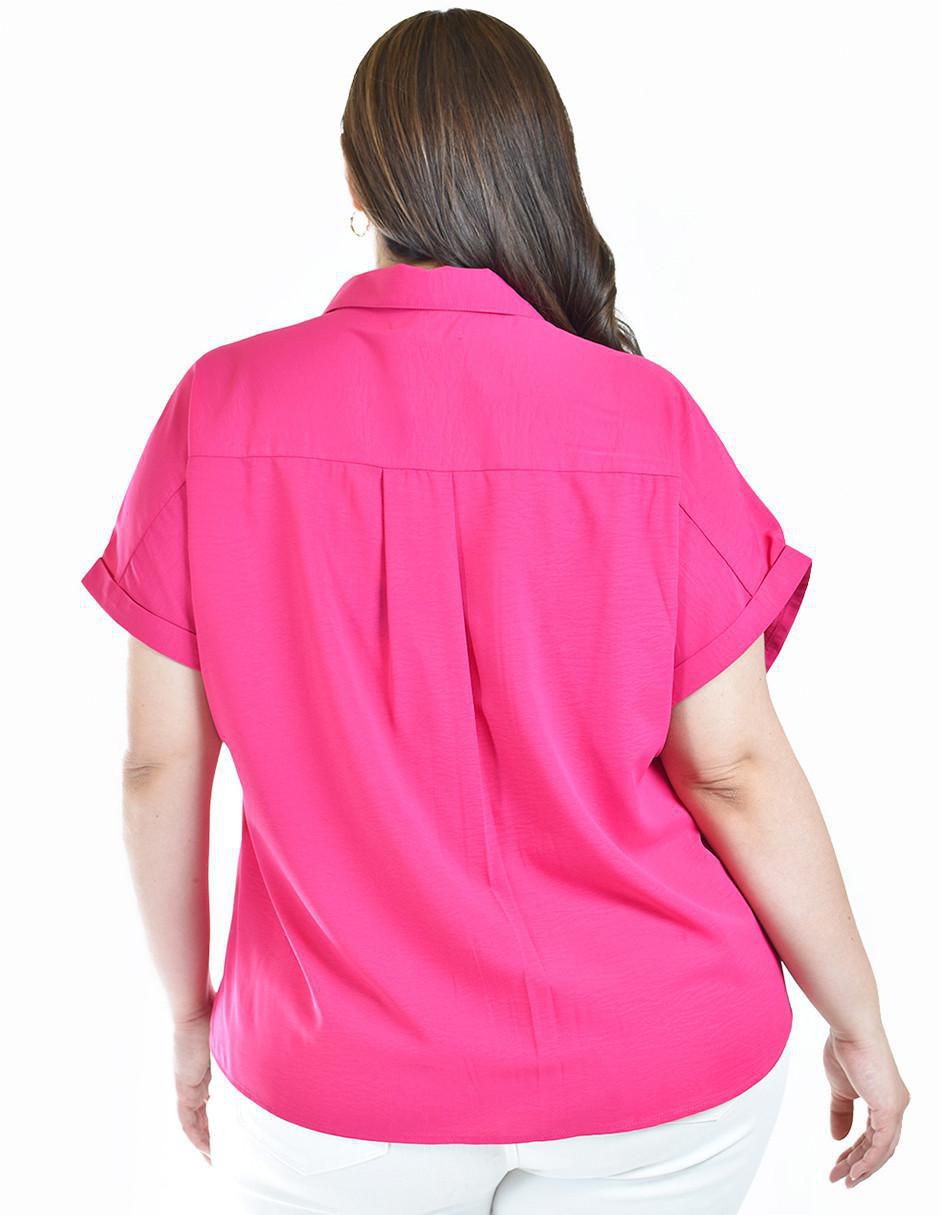 Blusa camisera manga corta para mujer 3