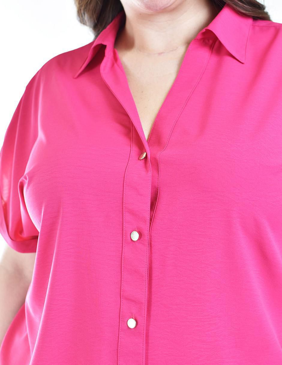 Blusa camisera manga corta para mujer 4