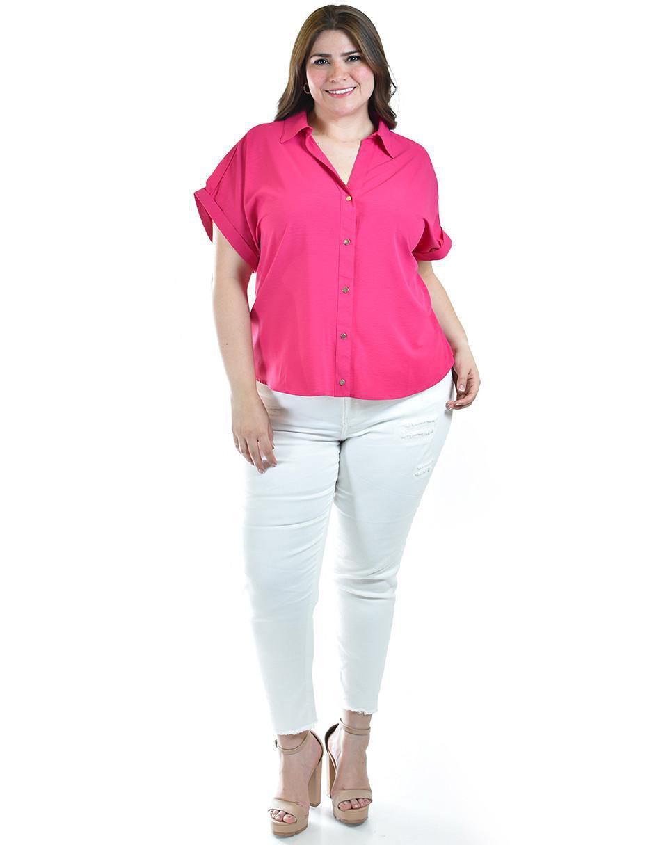 Blusa camisera manga corta para mujer 5