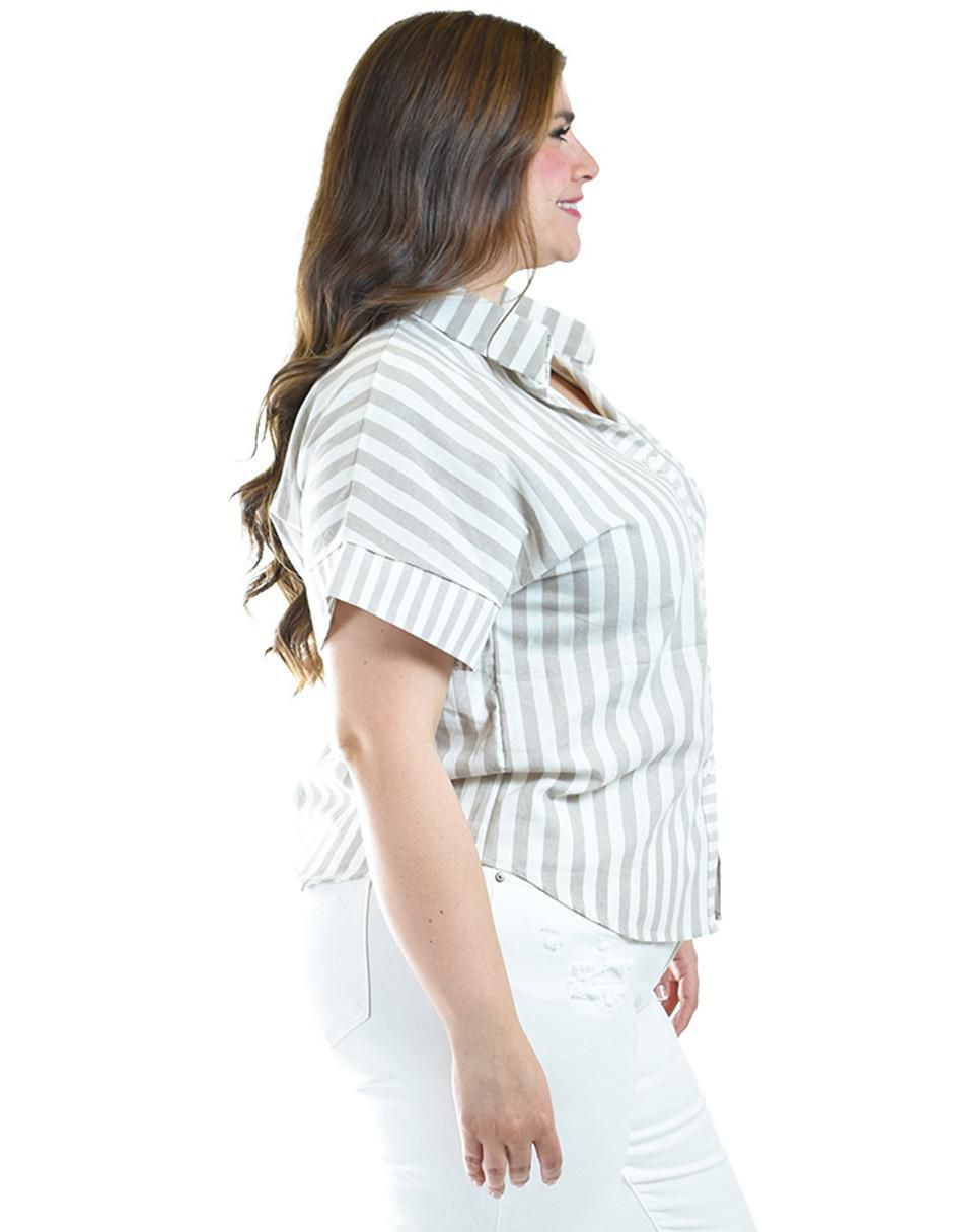 Blusa camisera manga corta para mujer 3