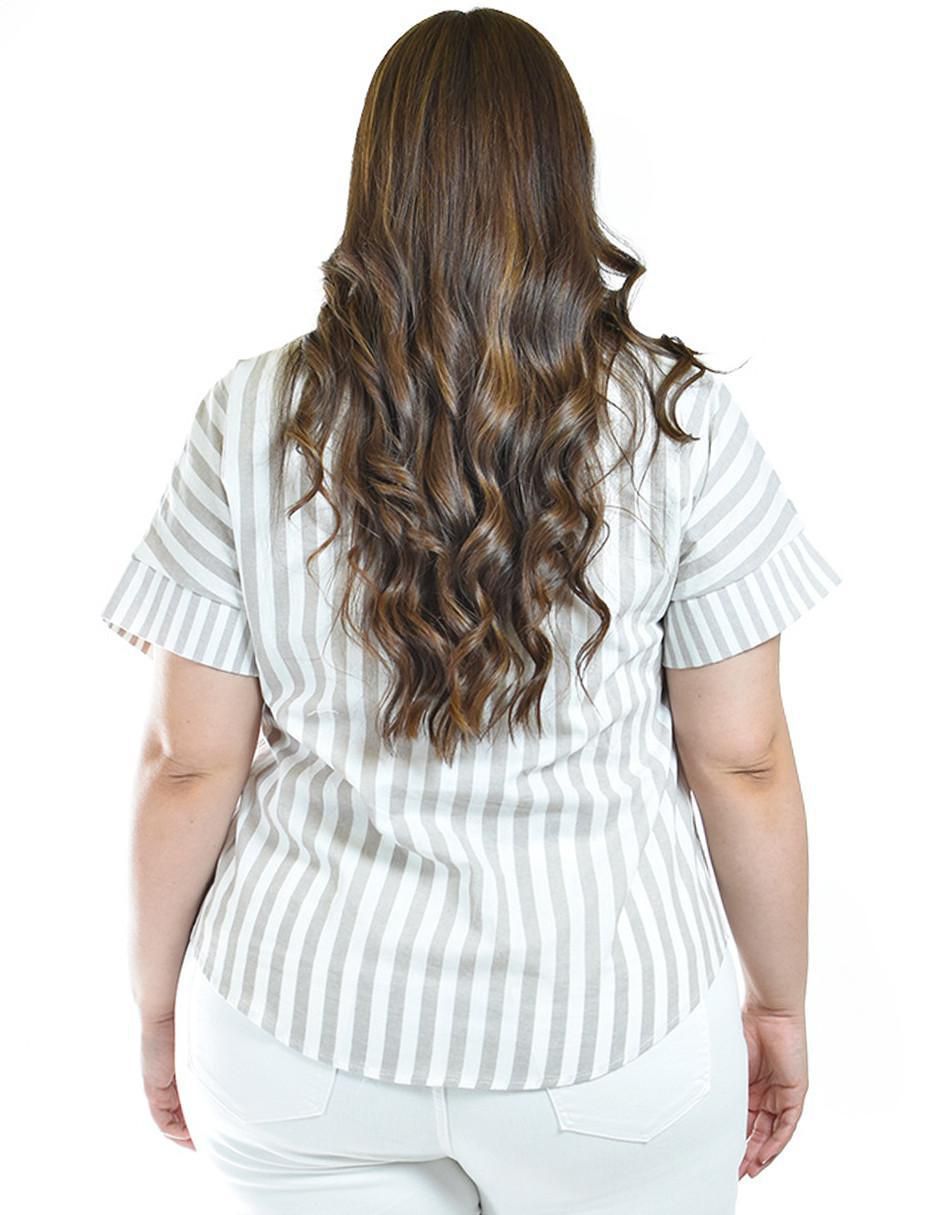 Blusa camisera manga corta para mujer 4