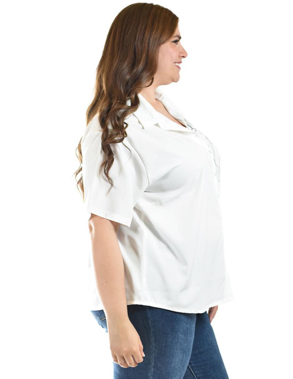 Blusa camisera manga corta para mujer 2