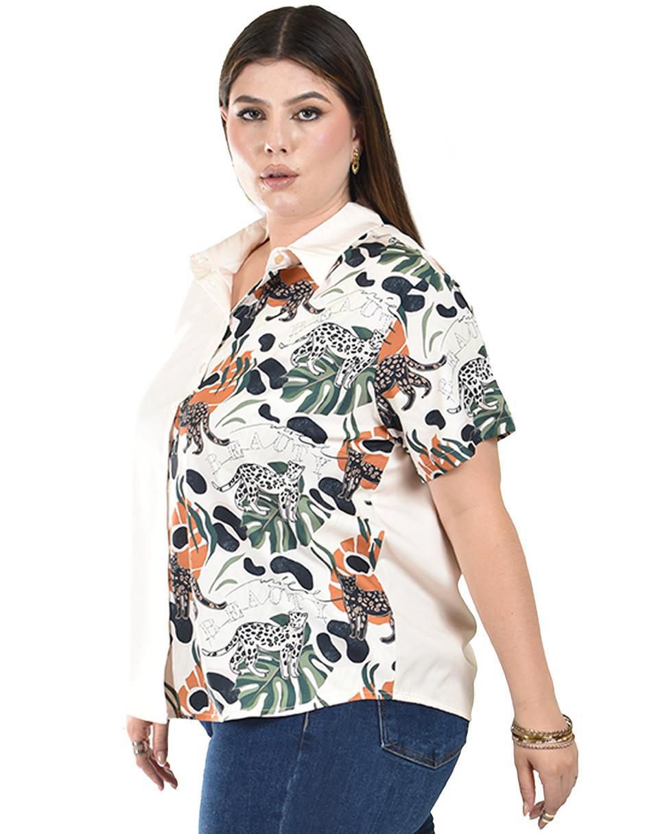 Blusa camisera manga corta para mujer 2