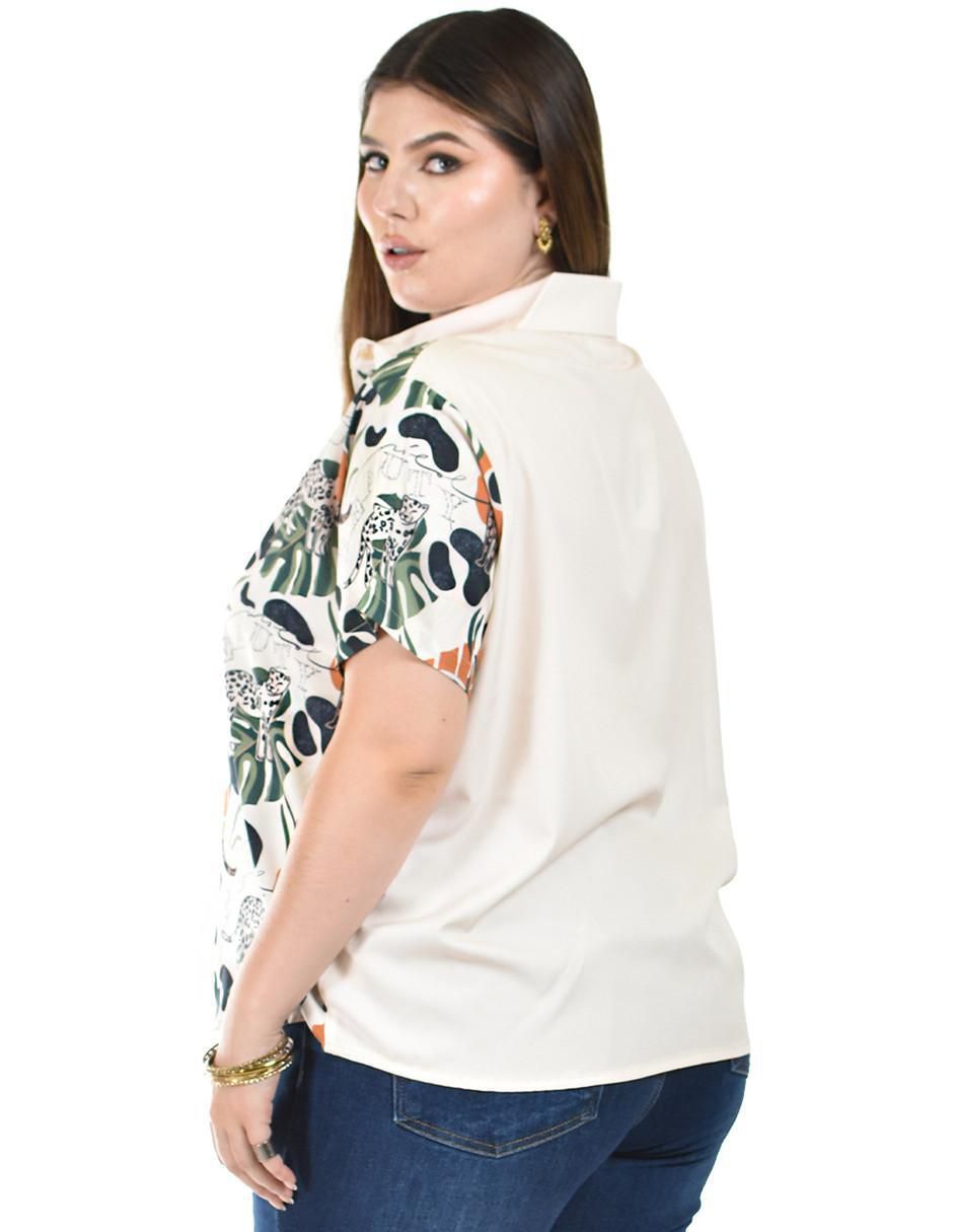 Blusa camisera manga corta para mujer 3