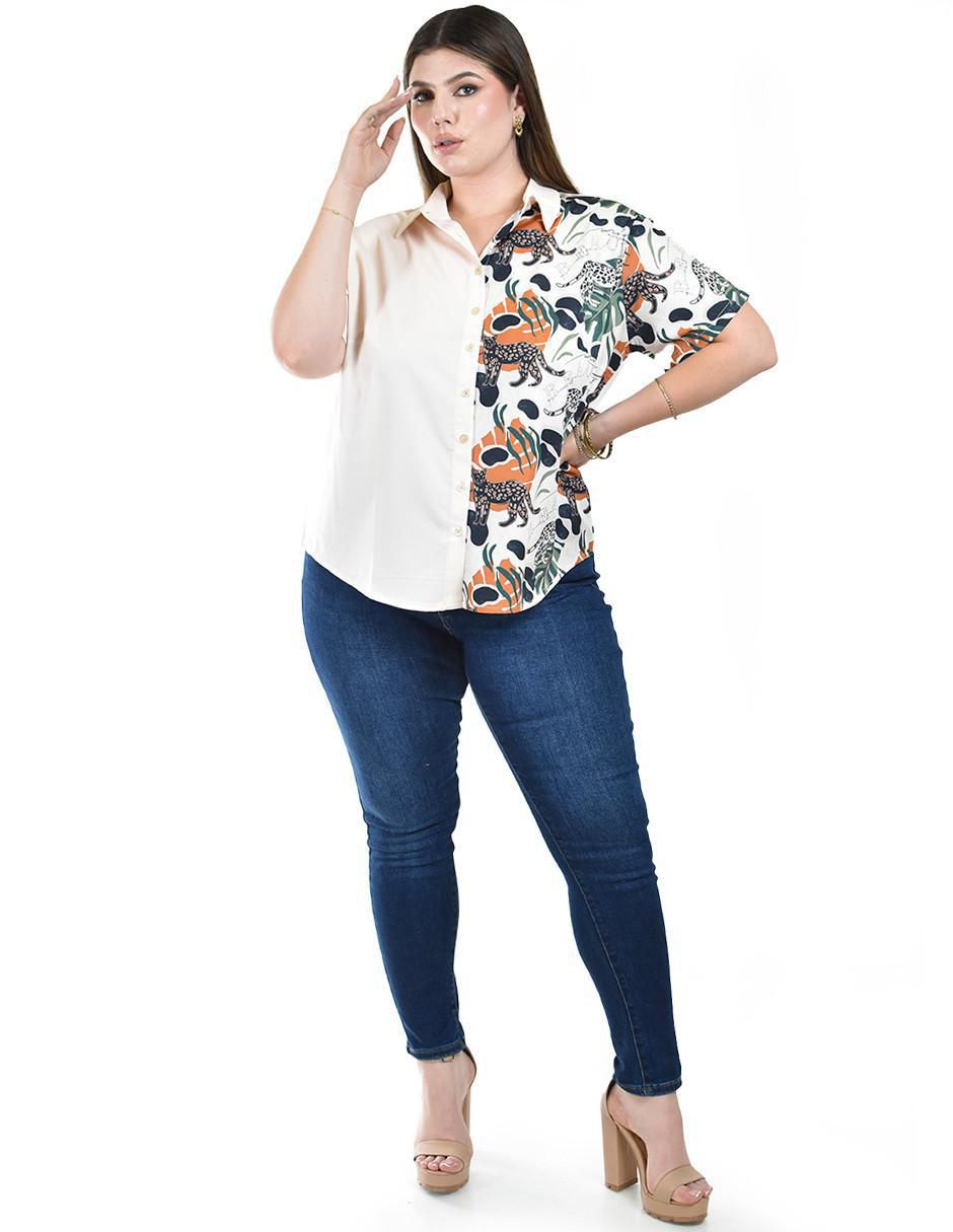 Blusa camisera manga corta para mujer 5