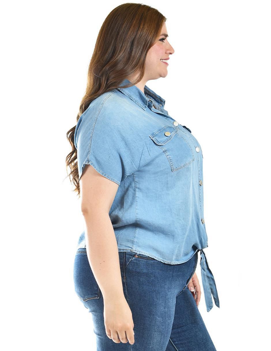 Blusa camisera manga corta para mujer 2