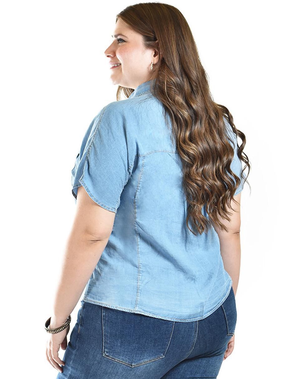 Blusa camisera manga corta para mujer 3