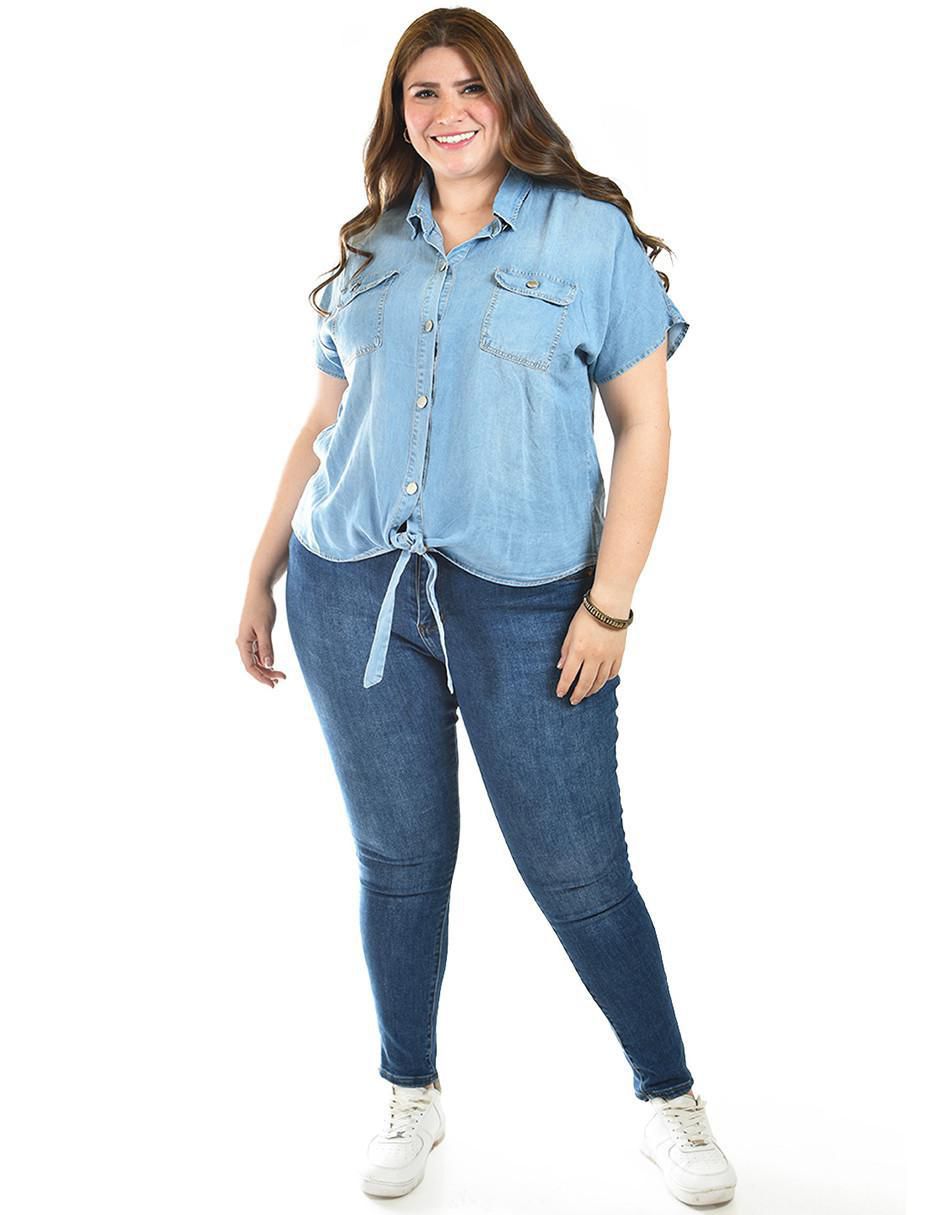 Blusa camisera manga corta para mujer 5