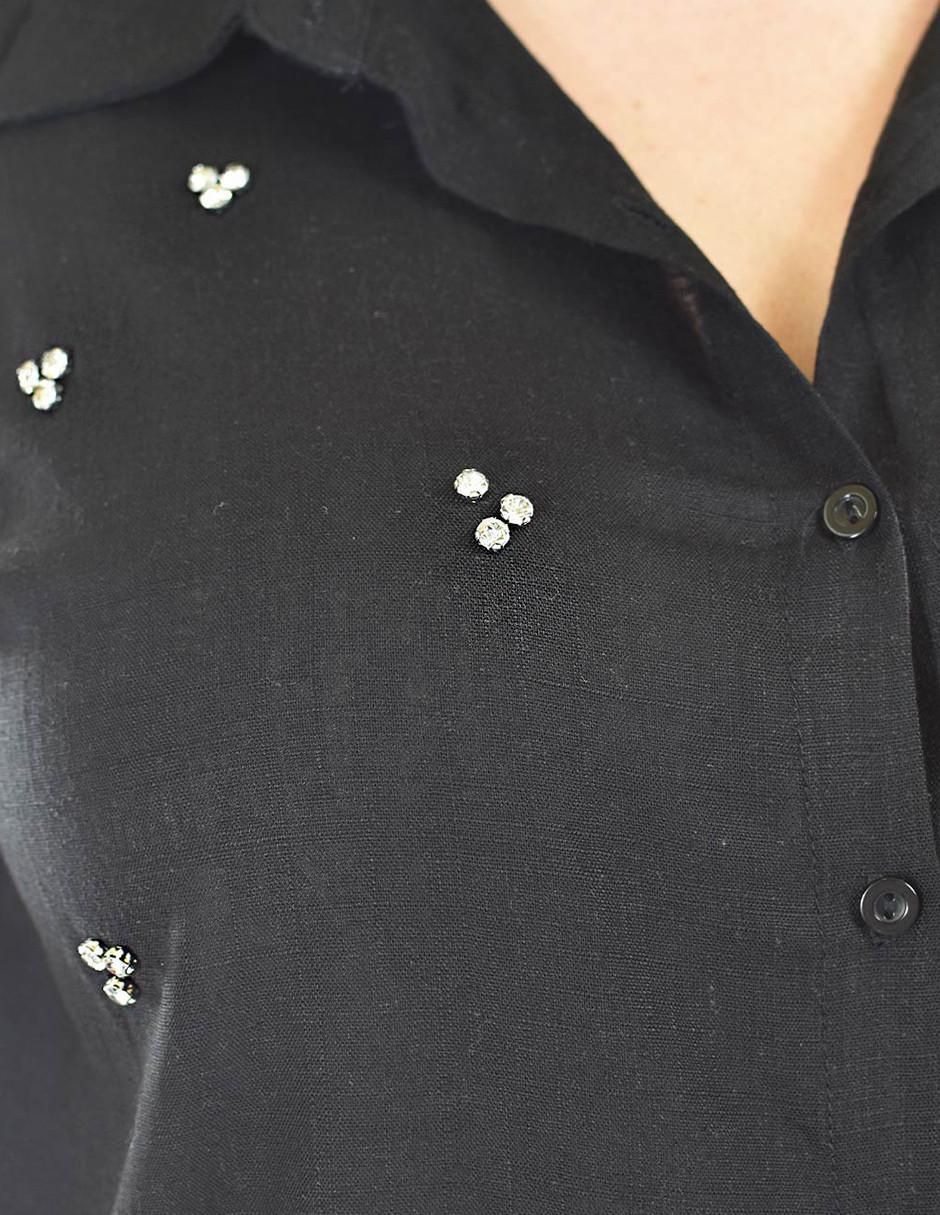 Blusa camisera manga corta para mujer 4