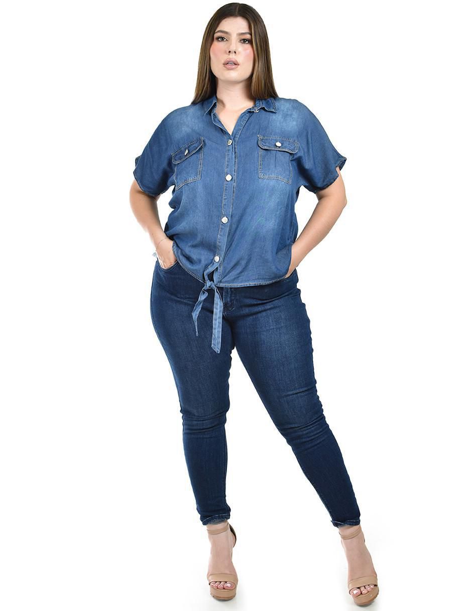 Blusa camisera manga corta para mujer 4