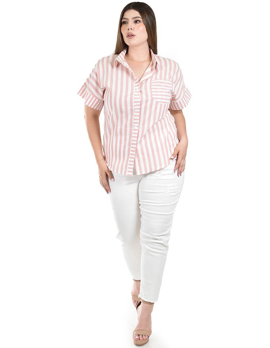 Blusa camisera manga corta para mujer 4
