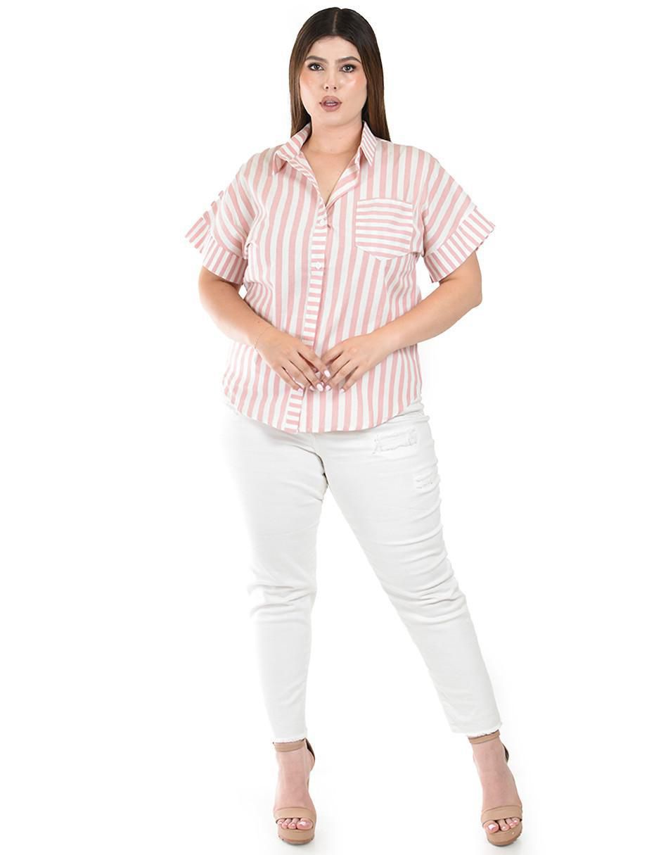 Blusa camisera manga corta para mujer 5