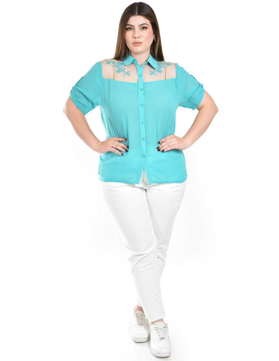 Blusa manga corta para mujer 4
