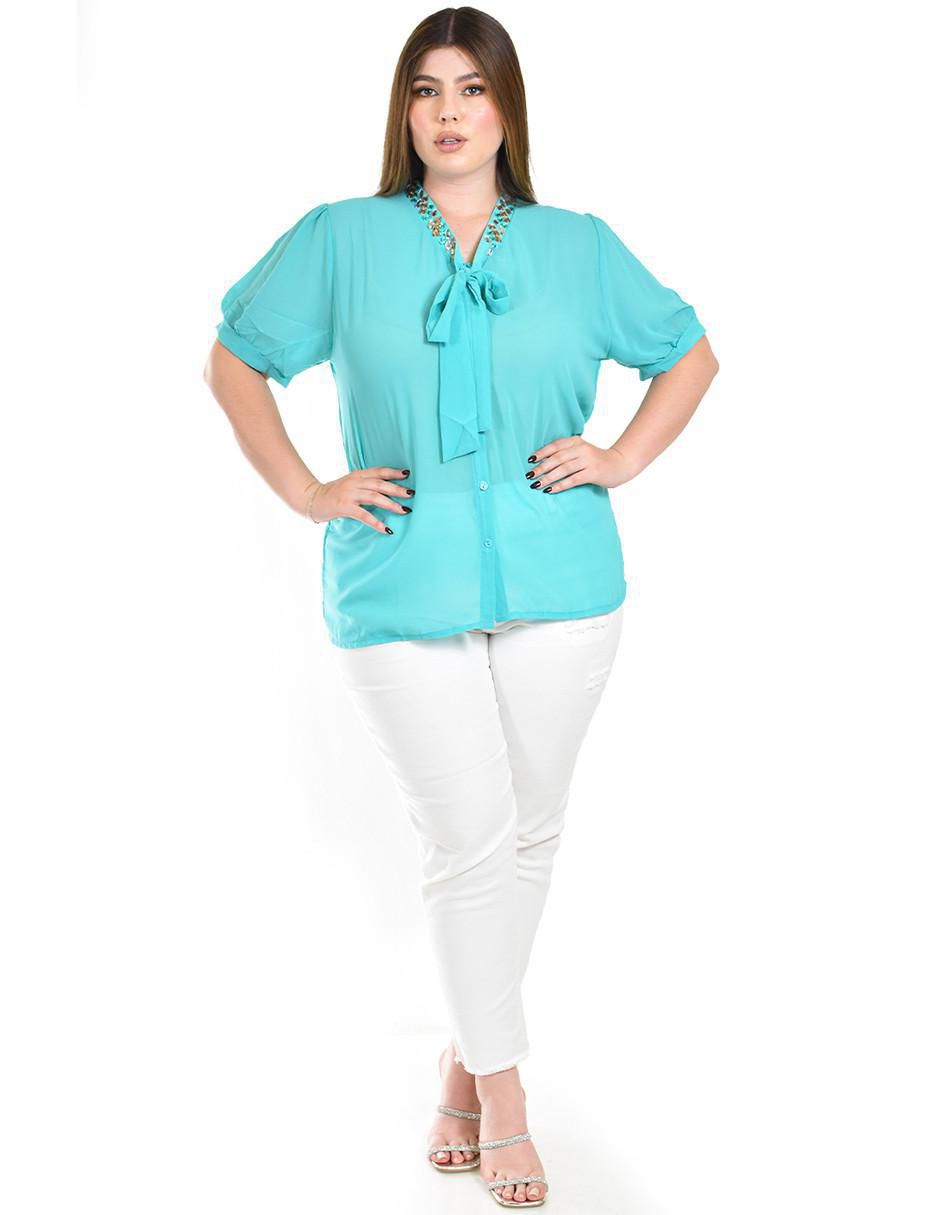 Blusa manga corta para mujer 4
